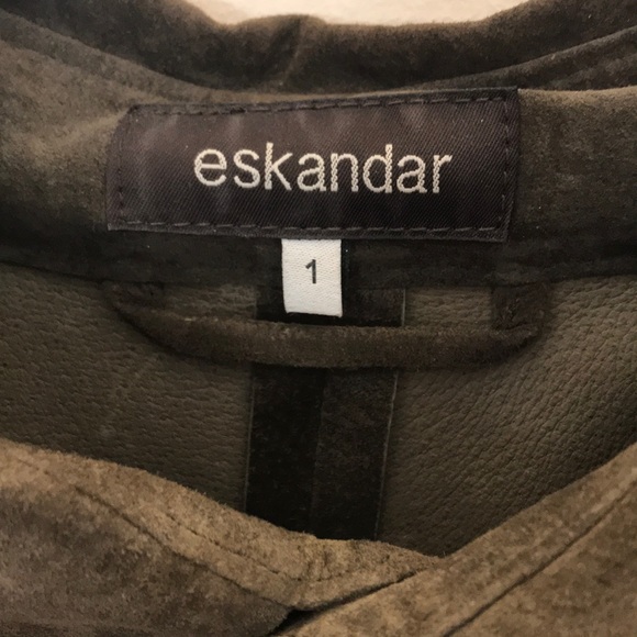 Dark Green Suede Overshirt by Eskandar - Picture 3 of 8